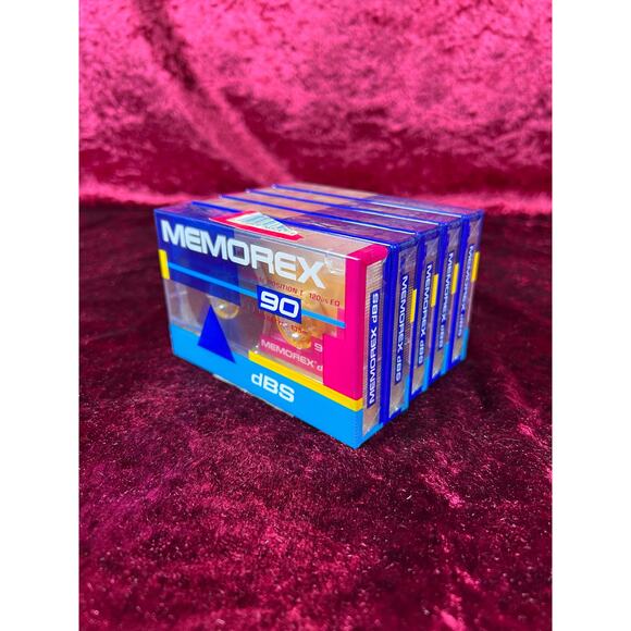 Vintage Media - Cassette Tape - Blank Tape 5-Pack Memorex DBS 90 - New Old Stock - Picture 4 of 5